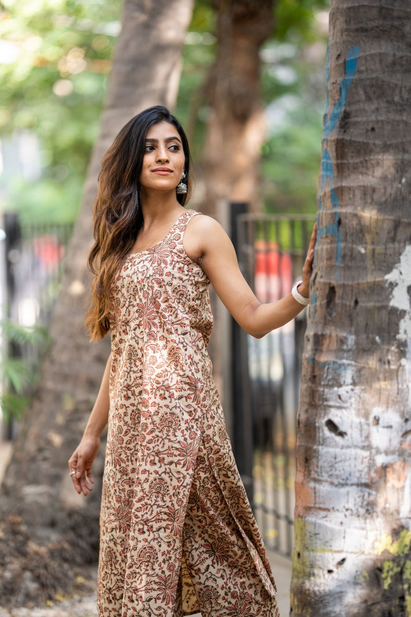 Saaya Beige Kalamkari Co-ord Set