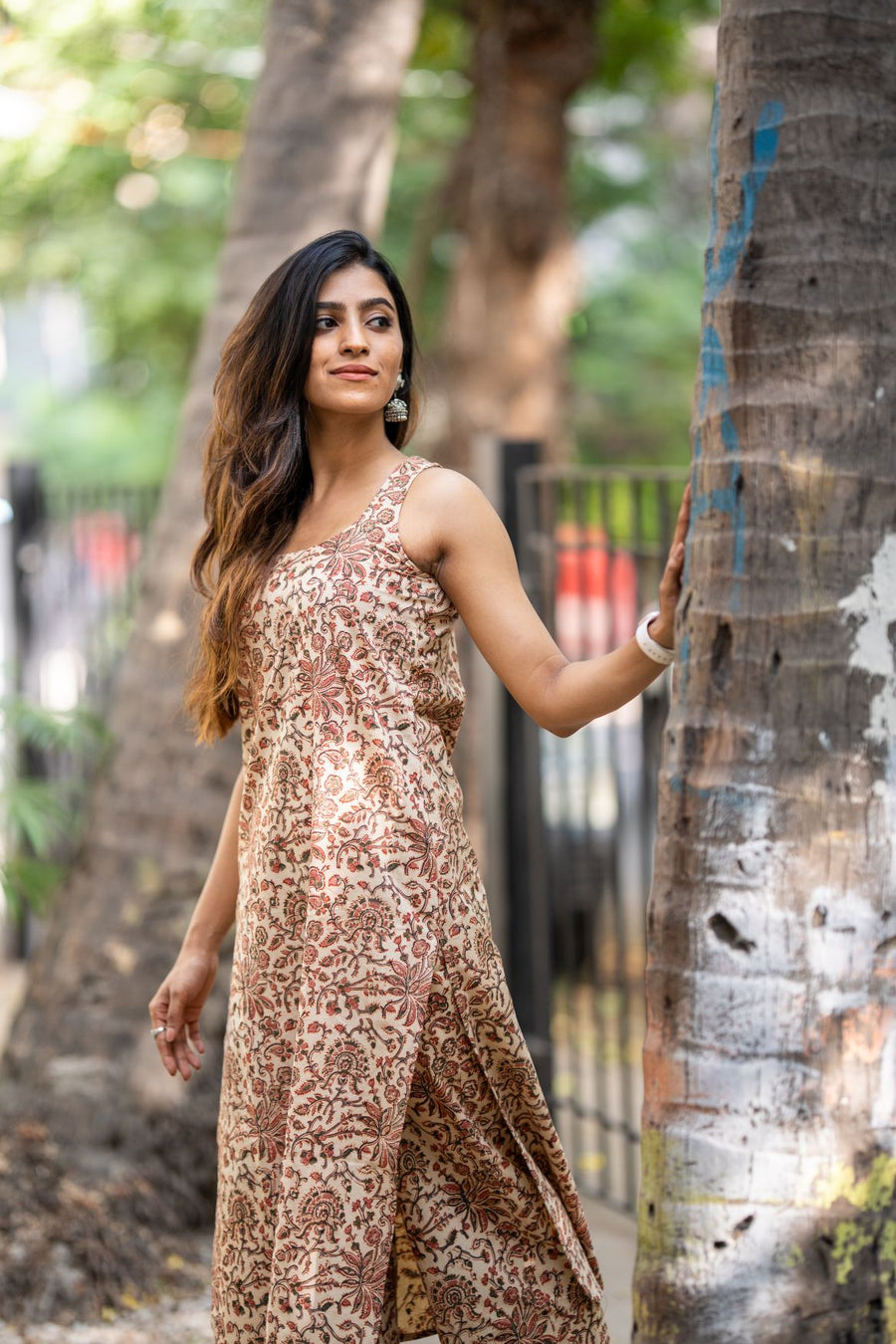 Saaya Beige Kalamkari Co-ord Set