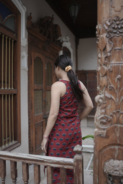 Saaya Madder Red Ajrakh Co-ord Set