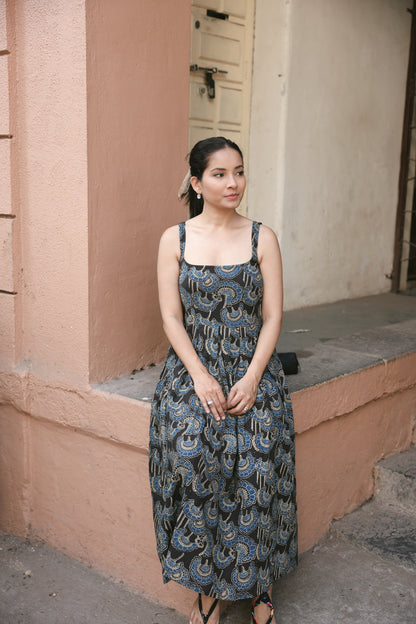 Zanzibar Grey Ajrakh Dress