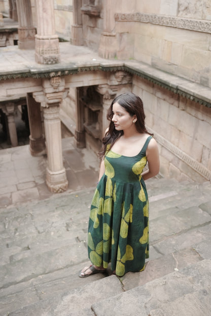 Zanzibar Green Ajrakh Dress
