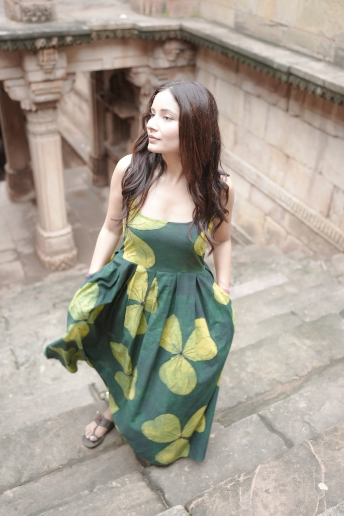 Zanzibar Green Ajrakh Dress