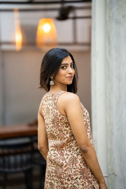 Saaya Beige Kalamkari Co-ord Set