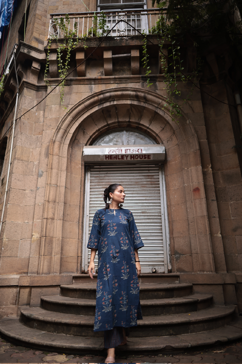 Fidaa Indigo Ajrakh Co-ord Set