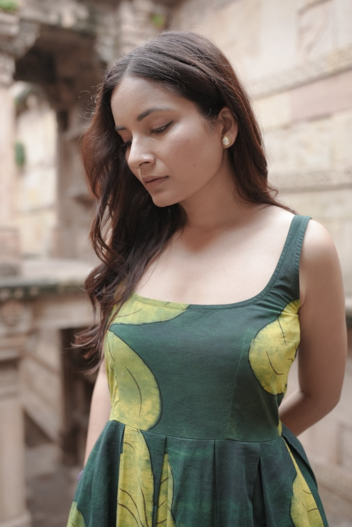 Zanzibar Green Ajrakh Dress