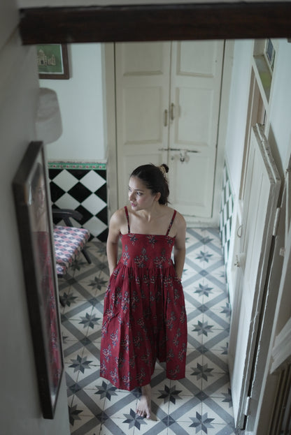 Yala Madder Red Ajrakh Dress