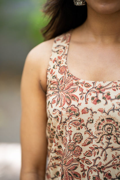 Saaya Beige Kalamkari Co-ord Set