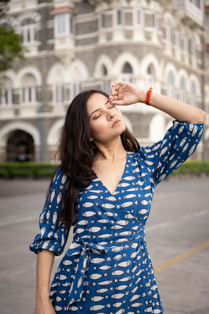 Bali Indigo Wrap Dress