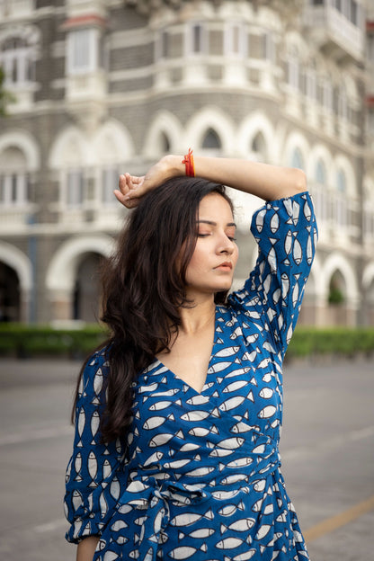 Bali Indigo Wrap Dress