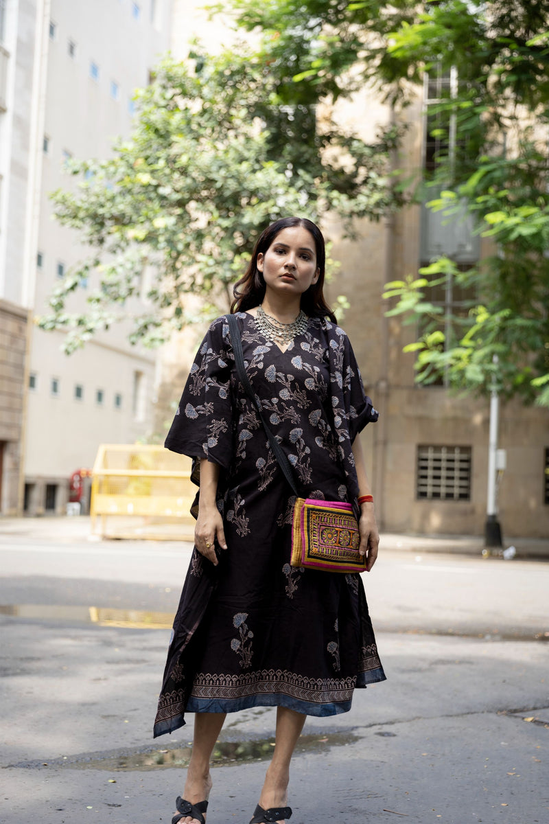 Sur Black Ajrakh Kaftan