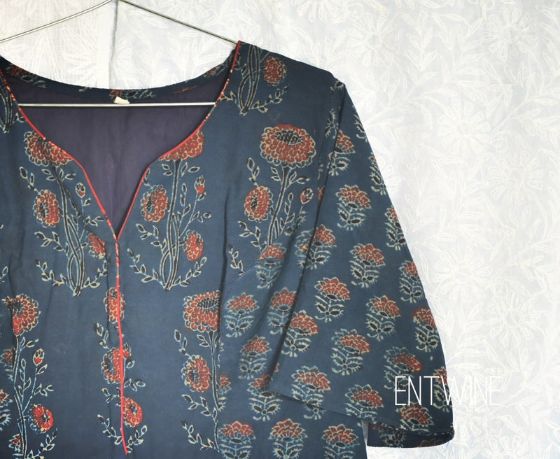 Indigo mirror blouse