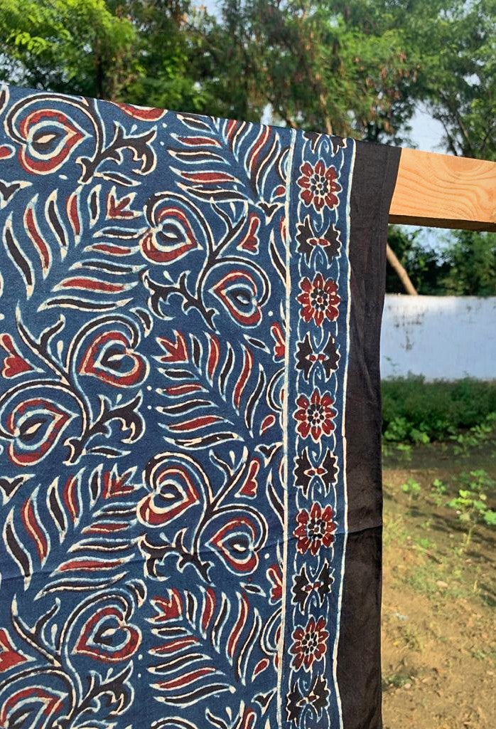 Indigo Ajrakh Modal Silk Dupatta