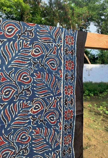 Indigo Ajrakh Modal Silk Dupatta