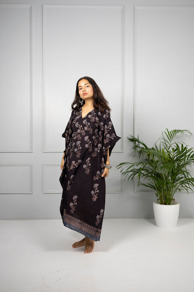 Sur Black Ajrakh Kaftan