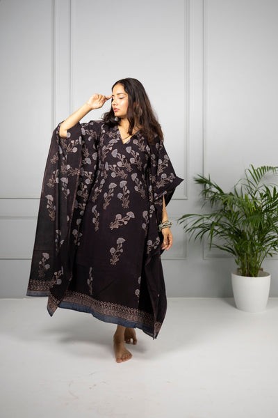 Sur Black Ajrakh Kaftan