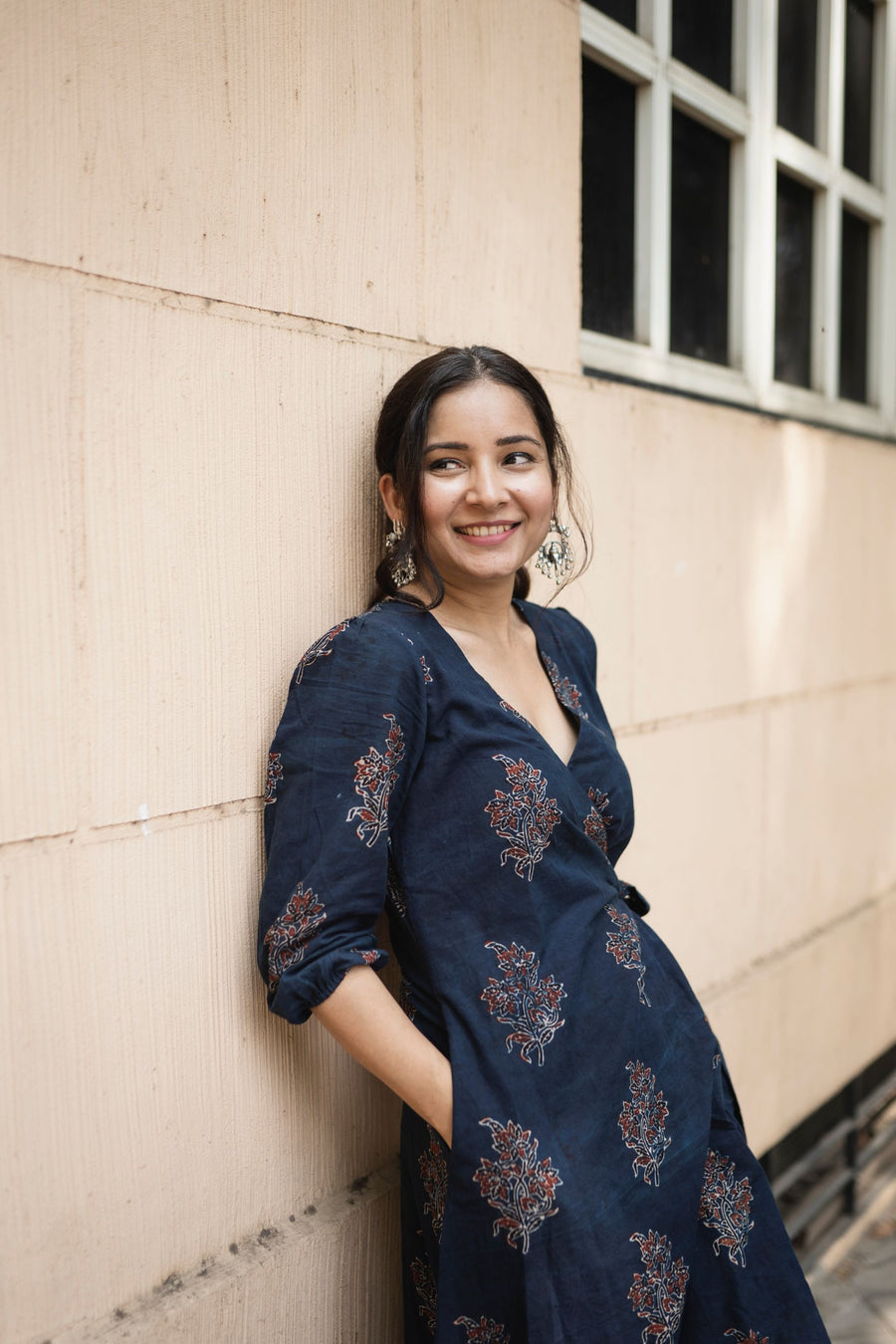 Manzoor Indigo Wrap Set with Dupatta