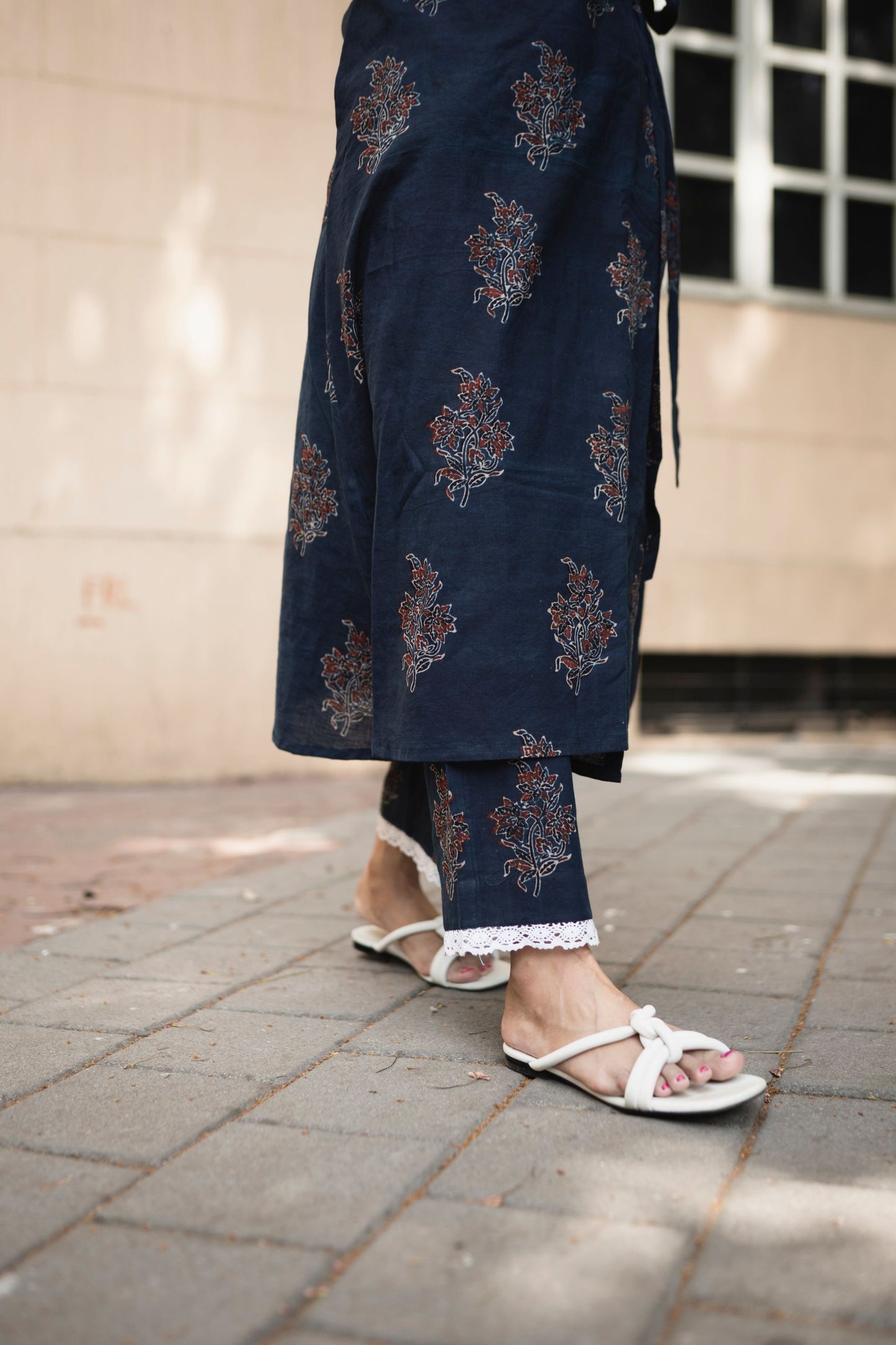 Manzoor Indigo Wrap Set with Dupatta