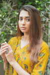 Mira Yellow Ajrakh Kurta Pant Set WITHOUT Dupatta