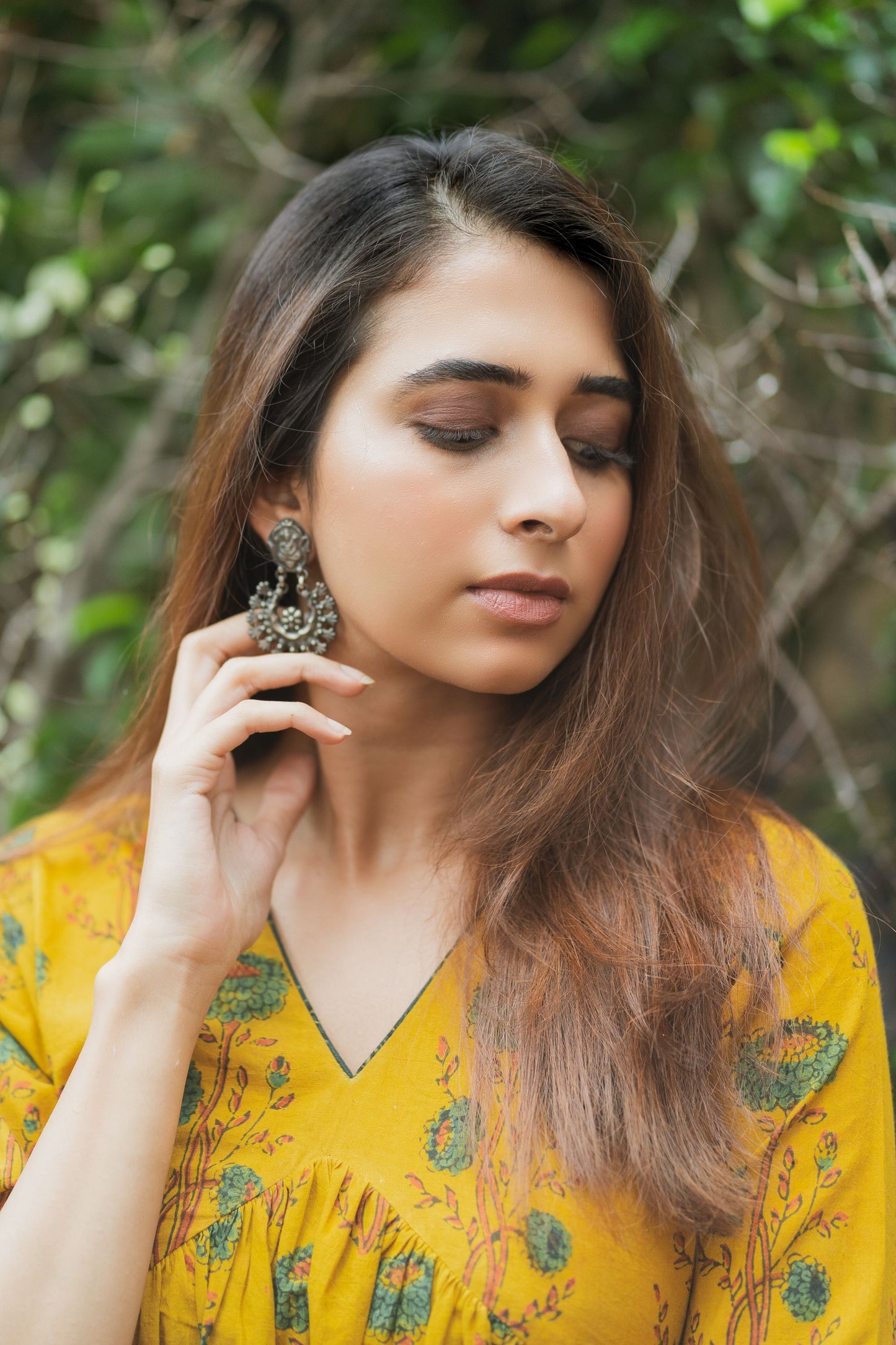 Mira Yellow Ajrakh Kurta Pant Set WITHOUT Dupatta