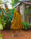 Mira Yellow Ajrakh Kurta Pant Set WITHOUT Dupatta