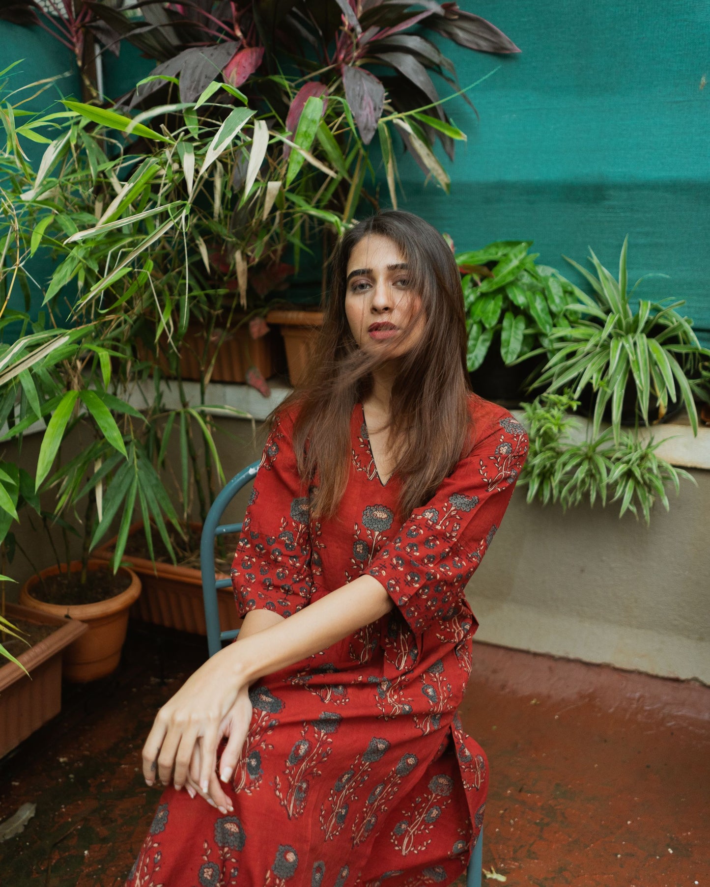 Mannat Madder Red Ajrakh Set
