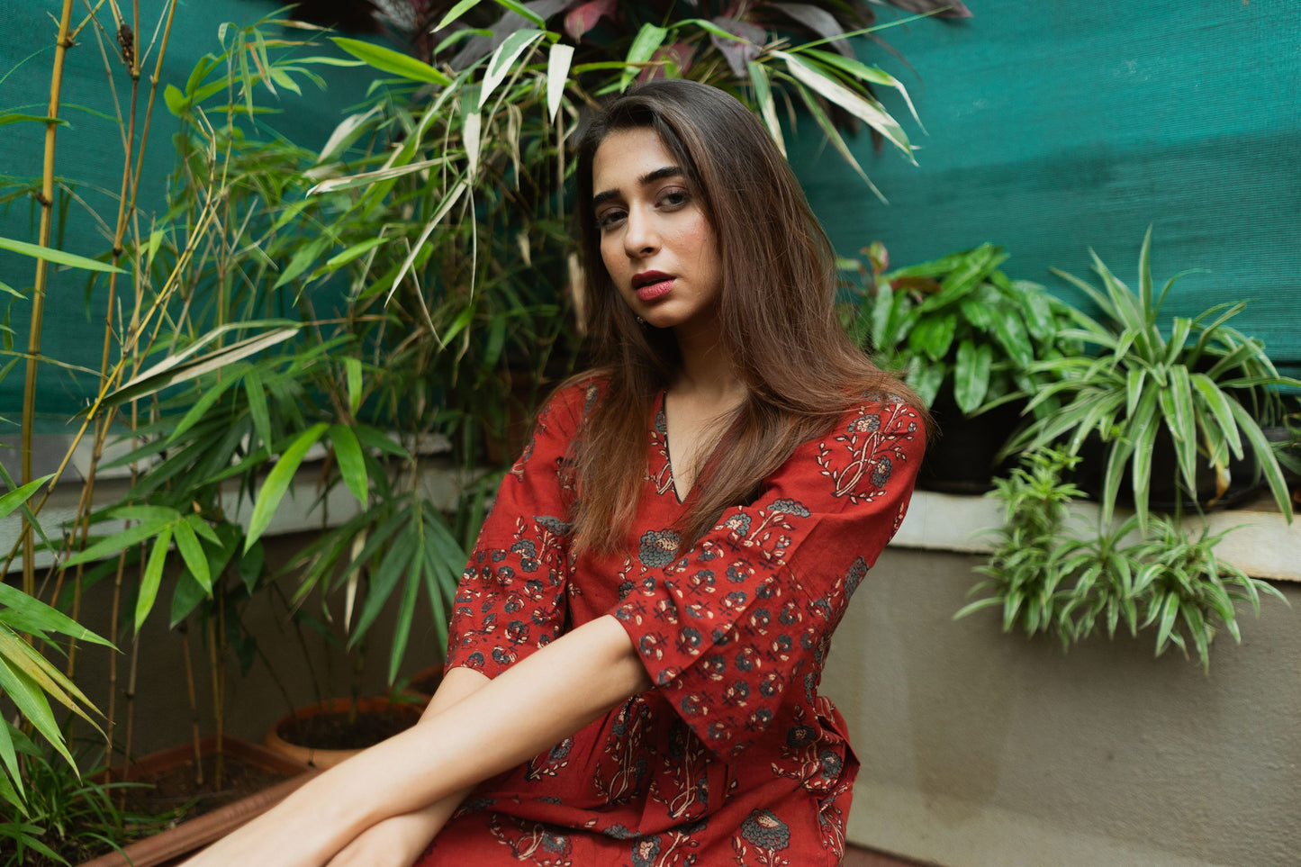 Mannat Madder Red Ajrakh Set