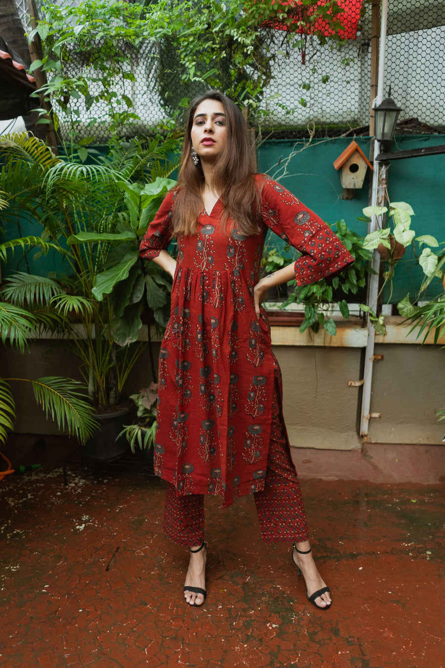 Mannat Madder Red Ajrakh Set
