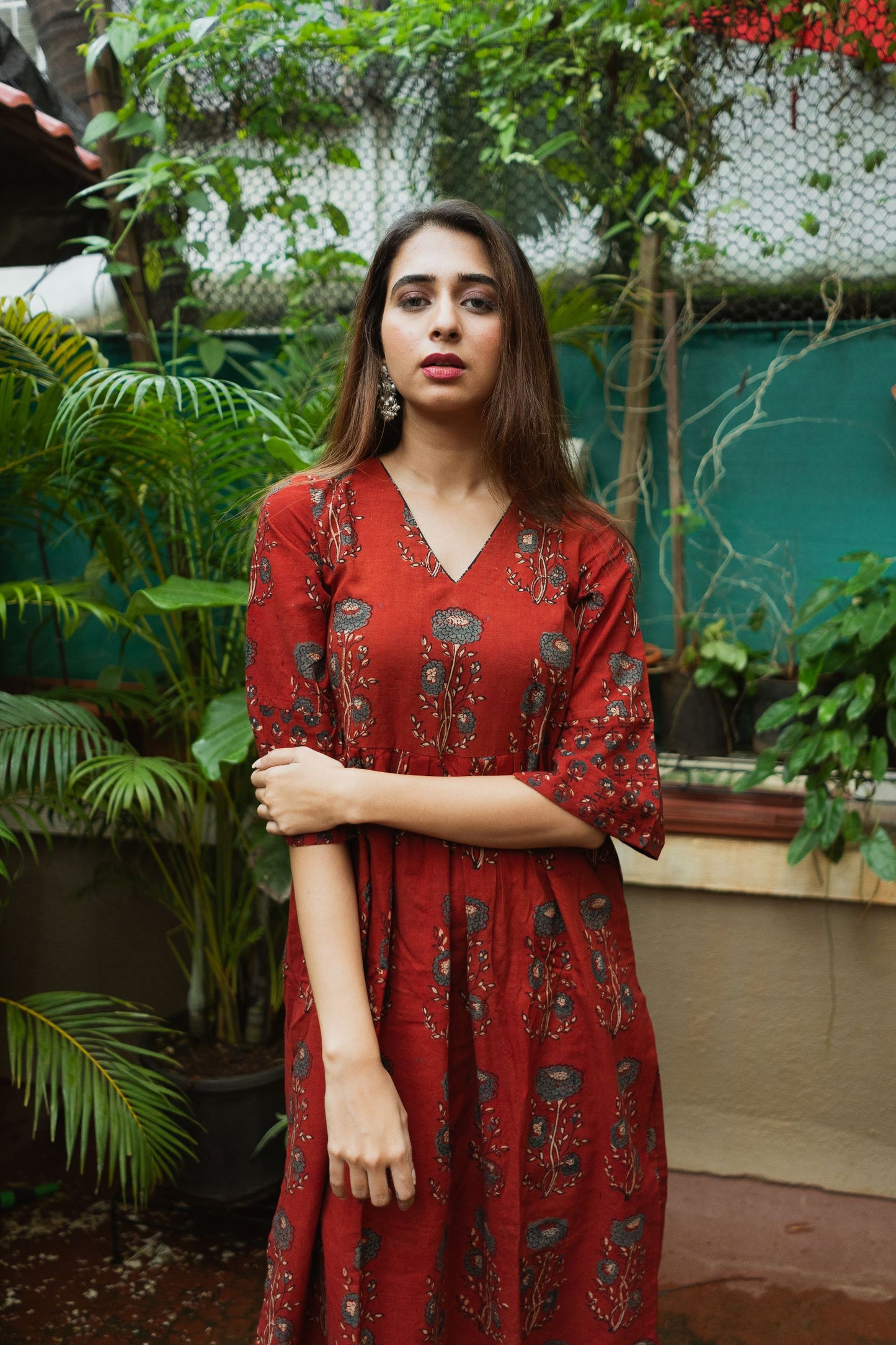 Mannat Madder Red Ajrakh Set