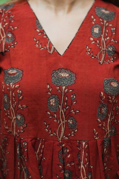 Mannat Madder Red Ajrakh Set